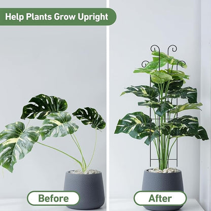 32.6in Tall Plant Trellis Indoor, Metal Garden Trellis for Climbing Plants, Expandable Trellis for Potted Plants for Ivy Pothos Hoya Monstera, 2 Pack