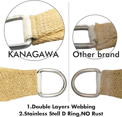 KANAGAWA 14'X24' Sand Custom Size Sun Shade Sail Rectangle UV Block Canopy Cover for Patio Backyard Lawn Garden Outdoor (Customized Available)