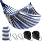 ANYOO Cotton Hammock Portable Camping Hammocks for Hanging Sturdy Garden Comfortable Fabric Hammock with Tree Straps Up to 660lbs with Travel Bag for Camping Outdoor/Indoor Patio Backyard