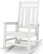 SERWALL Oversized Rocking Chair Outdoor, HDPE Outdoor Rocking Chair, White