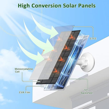 Zivif 7W Solar Panel for Arlo Essential 2K (2nd Gen), Essential XL & Spotlight Cameras, USB-C to Micro USB Charger for 5V Battery Cameras, IP66 Waterproof, 360° Adjustable Mount, 9.8ft Cable