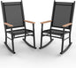 Shintenchi Outdoor Rocking Chairs Set of 2,Upgraded High Back Patio Rocking Chair Set,Breathable Textilene Fabric Outdoor Rocking Chair for Porch,Patio,Garden,Balcony,Black
