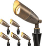 LUTEC Solid Brass Low Voltage Landscape Lighting, 12V Heavy Duty Waterproof Landscape Spotlights Bronze, Wired Uplights Outdoor Fixtureswith ABS Spike, Garden Yard Pathway Tree Without Bulb, 6 Pack