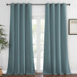 NICETOWN Blackout Greyish Blue Curtain & Drape 108 inches Long - Energy Saving Thermal Drape Grommet Sound Reducing Light Blocking Window Treatment for Bedroom (1 Panel, W52 x L108)