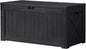 Devoko 120 Gallon Deck Box Resin Outdoor Storage Box Waterproof for Patio, Large Outdoor Storage Bench Lockable for Outside (Black)
