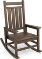 SERWALL Oversized Rocking Chair, Outdoor Rocking Chair for Adults, All Weather Resistant Porch Rocker for Lawn Garden, Brown