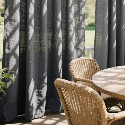 2LB Heavy Duty Outdoor Curtain Weights, Strong Magnetic Gazebo Curtain Weights, Rubber Covered Waterproof Drapery Weight, Prevent Curtain Liner from Blowing Around, Black, 4 Pairs