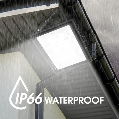 3 Pack 100W Led Flood Lights Outdoor,Super Bright 11600LM Security Lights with Plug,Exterior IP66 Waterproof 5000K Daylight White FloodLight for Basketball Court, Yard, Garden, Playground