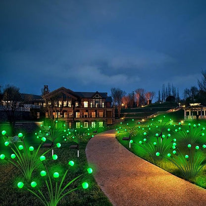 Kohlrabi Solar St Patricks Day Lights Outdoor, 2 Pack 20 LED Solar Green Firefly Lights, Waterproof Wind Swaying Light for St. Patrick's Day Irish Day Outside Yard Patio Decoration