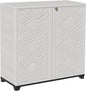 ADDOK Indoor Outdoor Plastic Storage Cabinet 34"x15"x34", Outdoor Storage Shed for Living Room, Hallway, Balcony, Garage, Garden, Backyard-White（W/O Shelf）