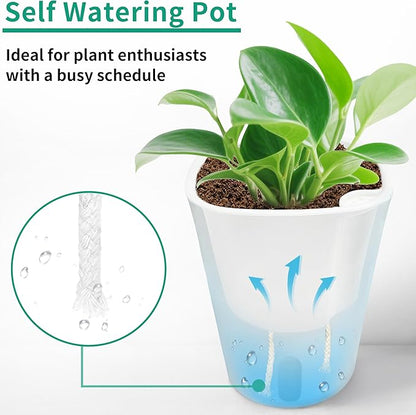3" Self Watering Pots - 10 Sets Planter Pots for Indoor Plants With Water Level Indicator and Multiple Vents - for House Plants, Flowers, Herbs