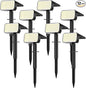 LANSOW Solar Spot Lights Outdoor Waterproof IP67, (8 Pack/90 LED/4 Modes) Solar Landscape Spotlights, 2-in-1 Solar Powered Flood Lights for Yard Garden Pathway Outside Tree, Auto ON/Off(Cool White)