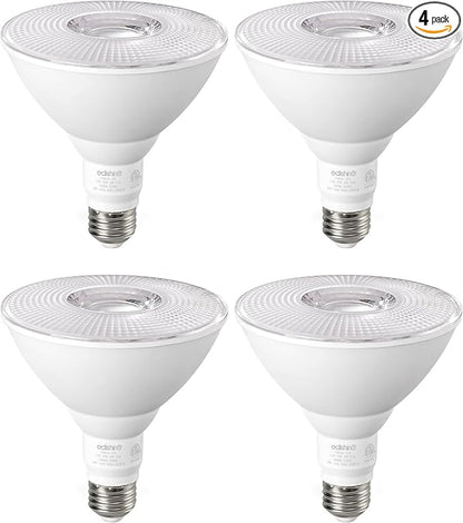EDISHINE PAR38 Flood Lights Outdoor Bulb, Dimmable LED Flood Light Bulbs, 1800LM, 18W Equivalent 120W, Weatherproof LED Light Bulb for Backyard, Garage, Porch, Garden, 5000K Daylight, E26, 4 Pack