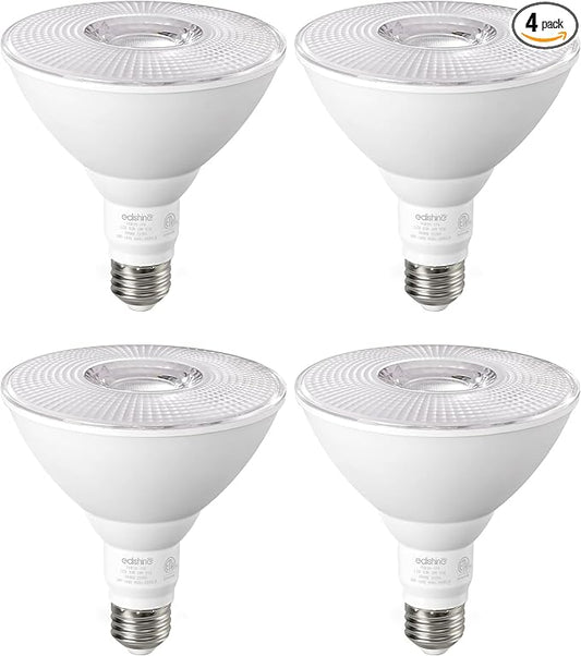 EDISHINE PAR38 Flood Lights Outdoor Bulb, Dimmable LED Flood Light Bulbs, 1800LM, 18W Equivalent 120W, Weatherproof LED Light Bulb for Backyard, Garage, Porch, Garden, 5000K Daylight, E26, 4 Pack
