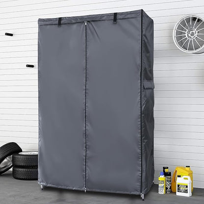 Waterproof Shelf Cover,600D Heavy Duty Dustproof Storage Wire Rack Covers,Outdoor Shelving Covers for Wire Shelves with Zipper 30''x14''x62'',Clear Front.