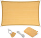 Eden's Decor Straight Flat-Edged Sun Shade Sail Rectangular 7' x 13' Wheat UV-Blocking Outdoor Canopy Fabric Cloth Awning for Pergola Patio Garden Backyard Custom Size