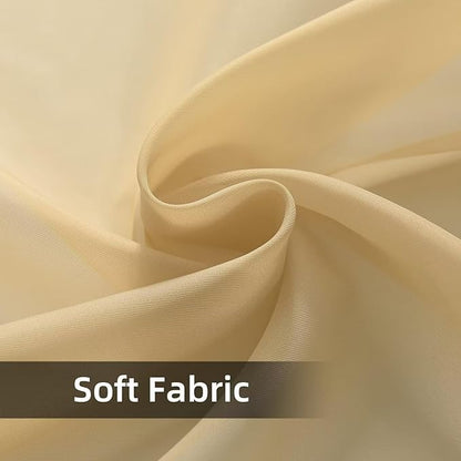 SpaceDresser Waterproof Outdoor Sheer Curtains for Patio - 4 Panels Rod Pocket Indoor Voile Sheer Curtain for Living Room,52W x 96L inch, Beige