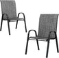 UDPATIO Patio Chairs Set of 2, Stackable Outdoor Dining Chairs with High Back, Breathable Textilene Fabric Outdoor Chair All Weather, 350LBS Capacity for Garden, Backyard (Dark Grey)
