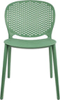 2xhome Patio Dining Chair | Modern Stackable Outdoor Pool Side Chair | Weather Resistant Plastic for Yard, Porch, Balcony, Kitchen, Green, Single, Set of 1