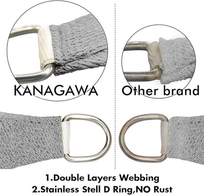 KANAGAWA Sun Shade Sail 13'x20' Gray Rectangle UV Block Canopy Awning Shelter Fabric Cloth Screen for Outdoor Patio Garden Backyard