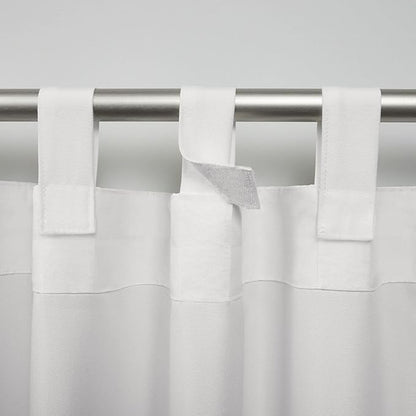 Exclusive Home Cabana Solid Indoor/Outdoor Light Filtering Hook-and-Loop Tab Top Curtain Panel Pair, 54"x84", Vanilla