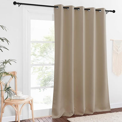 NICETOWN Blackout Curtains 84 Inch Length, Thermal Insulated Curtains for Bedroom Grommet Energy Saving Room Darkening Drapes for Living Room Window, 1 Panel, Taupe, 66" W x 102" L