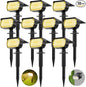 Solar Spot Lights Outdoor, [57 LED/10 Pack] Solar Lights Outdoor IP65 Waterproof, 3 Modes Solar Powered Landscape Spotlights for Garden Yard Outside Patio Pathway Pool(Warm White)