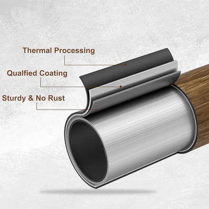 1” Diameter Curtain Rods Itself is 30 to 144 inch 2 Pack Fit 30-142 inch, 66 to 120 inch Window with Heavy Duty Adjustable Rod Matte Wood Grain Splicing Metal Extra Long Curtain Rod for Windows