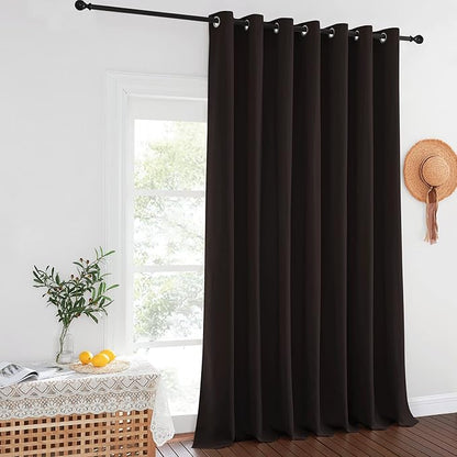 NICETOWN Toffee Brown Blackout Curtains for Bedroom/Living Room 132 Inch Length - Thermal Insulated Room Darkening Grommet Top Window Curtains (100 by 132 - Inch, 1 Panel)