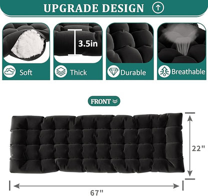 UDPATIO Oversized Zero Gravity Chair Set of 2, 29In XL Patio Reclining Chair with Cushion, Outdoor Folding Recliner with Pillows|Cup Holder|Foot Rest|Padded Headrest, Black, Support 500LB