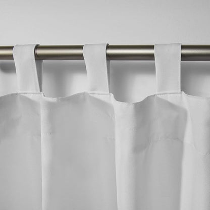 Exclusive Home Cabana Solid Indoor/Outdoor Light Filtering Hook-and-Loop Tab Top Curtain Panel, 54"x108", Winter White, Set of 2