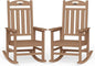 Oversized Rocking Chairs Outdoor Set of 2, High Back Porch Rocking Chair, HDPE All Weather Resistant Patio Chairs, 380lbs Weight Capacity, Teak
