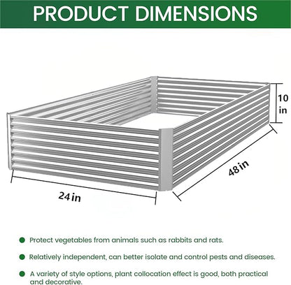 FRIZIONE 3pcs 4x2ft Galvanized Raised Garden Bed Outdoor,Above Ground Garden Bed for Vegetable,Metal Raised Beds for Flower,Steel Raised Beds for Gardening