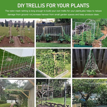 Trellis Netting, CANAGROW Heavy-Duty Garden Plant Trellis Netting for Climbing Plants, Outdoor Indoor Grow Net for Beans Tomatoes Peas Pumpkin Flowers, 6x15ft, 1 Pack