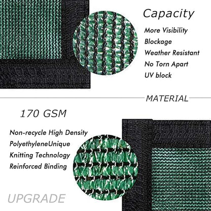 UPGRADE Privacy Fence Screen 3'x50' Dark Green Outdoor 90% Visibility Blockage 170 GSM Mesh Shade Cover Panels for Backyard,Balcony,Home Decoration with Zip Ties,Customized Avaliable