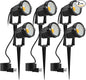 Romwish 120V Landscape Spotlights, Outdoor Landscape Lighting for Yard, 3000K Warm White Landscaping Lights with Stake, 5W IP65 Waterproof Flag Spotlight for House Garden Lawn Decorative (6 Pack)