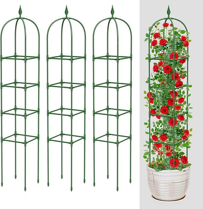 Garden Trellis for Climbing Plants Outdoor & Indoor - 2 Pack 6Ft Tall Rustproof Plant Support Cage for Vines, Flowers, Vegetables, Roses | Heavy-Duty, Adjustable & Decorative