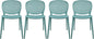 2xhome Set of 4 Patio Dining Chairs | Modern Stackable Outdoor Pool Side Chair | Weather Resistant Plastic for Yard, Porch, Balcony, Kitchen, Teal