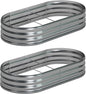 8x4x1ft(2 Pack) Galvanized Oval Raised Garden Bed,Outdoor Planter Box Metal Patio Kit Planting Bed for Vegetables Flowers Herb,Silver