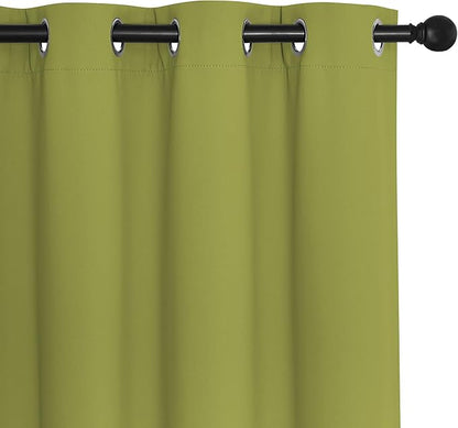 NICETOWN Blackout Patio Curtains 100 x 144 Inches Long for Sliding Door Extral Wide Blackout Curtain Panels Thermal Insulated Room Divider - Grommet Top, 100" W x 144" L, 1 Panel, Fresh Green