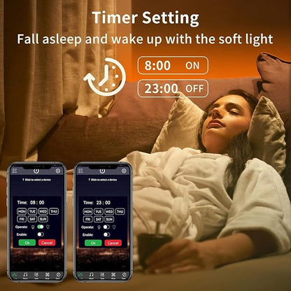 KSIPZE Led Lights for Bedroom 50ft Led Strip Lights with Remote RGB Color Changing Music Sync Smart App Control for Room Bedroom Lighting Flexible Home Décor