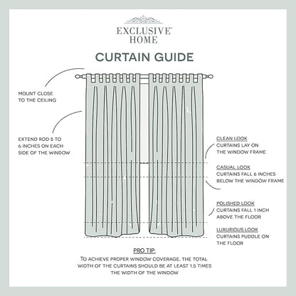 Exclusive Home Cabana Solid Indoor/Outdoor Light Filtering Hook-and-Loop Tab Top Curtain Panel Pair, 54"x108", Charcoal