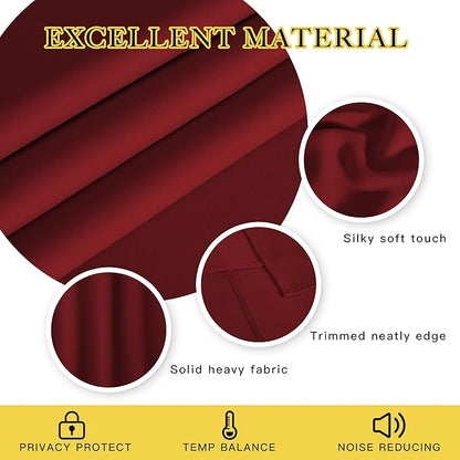 NICETOWN Door Curtain for Closet Doors 80 Inches Long 1 Panel, Blackout Doorway Curtain for Open Closet Bedroom, Room Divider Living Room for Privacy (Burgundy Red, 1 Panel, 46W x 80L)