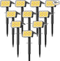 Solar Spot Lights Outdoor, [10 pack/118 LED] 4 Modes Auto On/Off Solar Landscape Spotlights, Ip67 Waterproof Solor Powered Pathway Lights for Outside Yard Garden Walkway Tree Patio (Warm White)