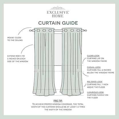Exclusive Home Canopy Stripe Indoor/Outdoor Grommet Top Curtain Panel, 54"x108", Taupe / Sand, Set of 2