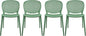 2xhome Set of 4 Patio Dining Chairs | Modern Stackable Outdoor Pool Side Chair | Weather Resistant Plastic for Yard, Porch, Balcony, Kitchen, Green