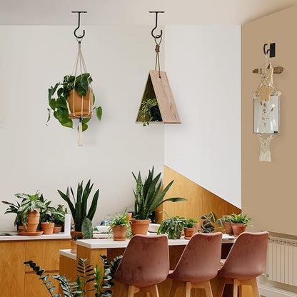 Plant Hooks 20Pack Hanging Plant Bracket 6in Metal Plant Hanger Decorative Plant Hook Black