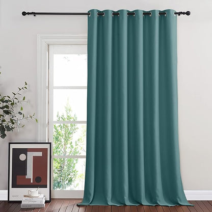 NICETOWN Blackout Curtains & Drapes - Privacy Thermal Efficiency Backdrop Curtains for Bedroom Room Divider Living Room Patio Sliding Glass Door, Wide 80 x Long 144 inch, Sea Teal, 1 Panel