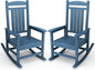 KINGYES HDPE Patio Rocking Chair Set of 2, Outdoor Rocking Chairs Porch Rocker for Adults, Navy