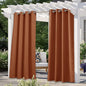 NICETOWN Outdoor & Indoor Curtains for Patio Waterproof, Thermal Insulated Grommet Top Blackout Indoor Outdoor Curtain Drapes for Cabana, Mecca Red, 1 Panel, W52 x L95